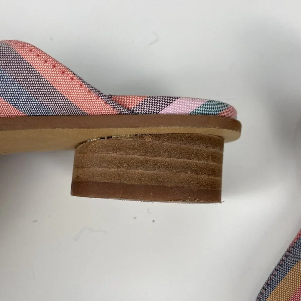 Madewell The Ruthie Crisscross Mule Sandals in Rainbow Stripe